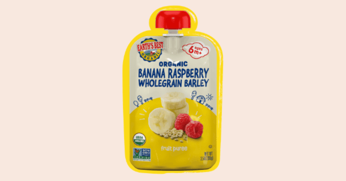 Banana + Raspberry Puree | Baby Food Pouches | Earth's Best
