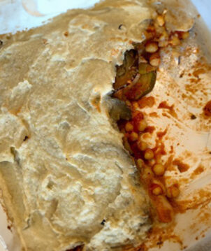 Aubergine and courgette beany bake toddler recipe