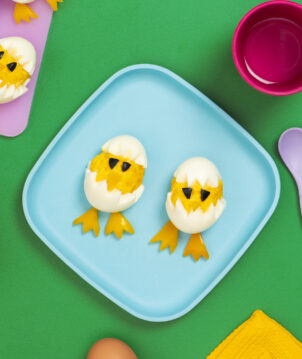Devilled egg chicks toddler recipe
