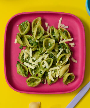 Green bean pesto pasta toddler recipe
