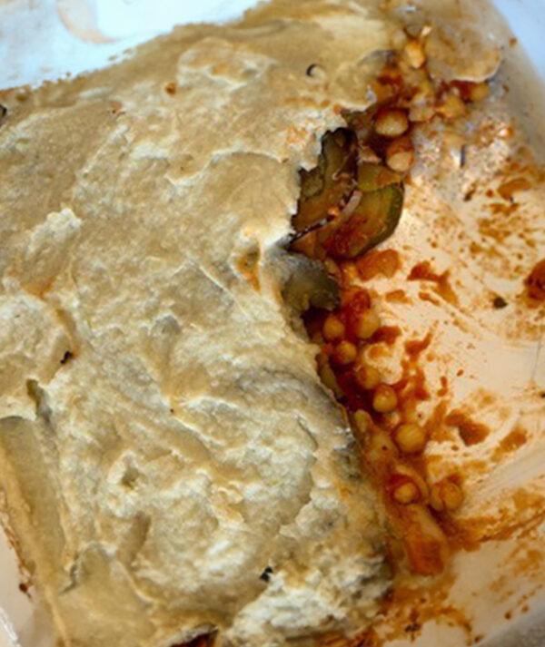Aubergine and courgette beany bake toddler recipe