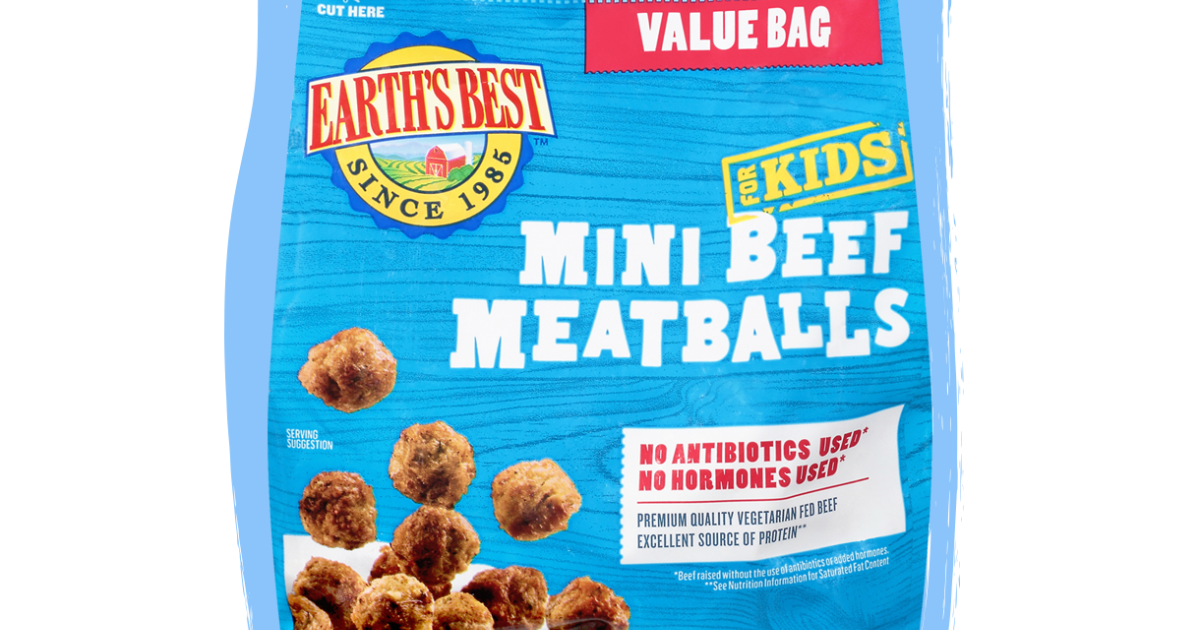 Mini Beef Meatballs Family Size Frozen Toddler Meals Earth's Best