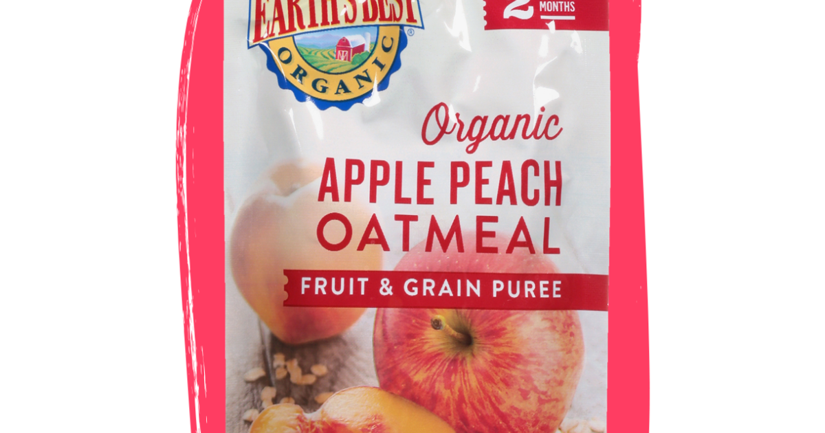 Apple + Peach Puree Baby Food Pouches Earth's Best