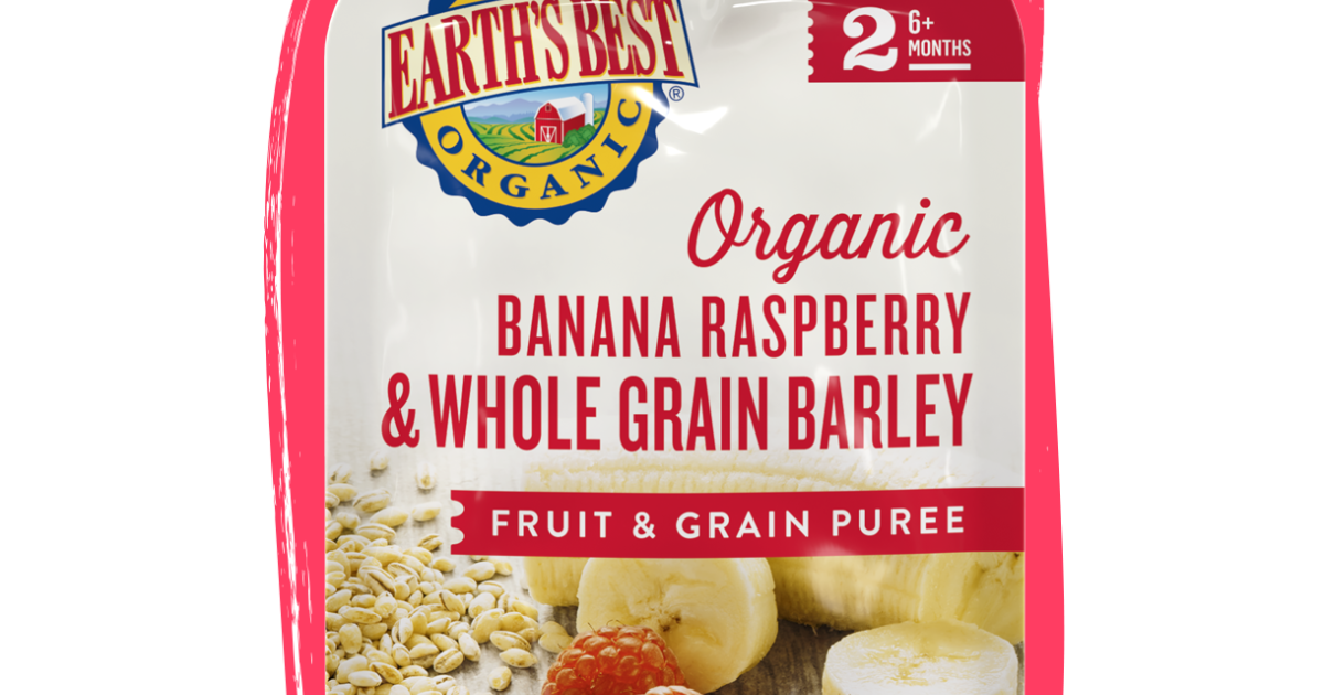 Banana + Raspberry Puree | Baby Food Pouches | Earth's Best