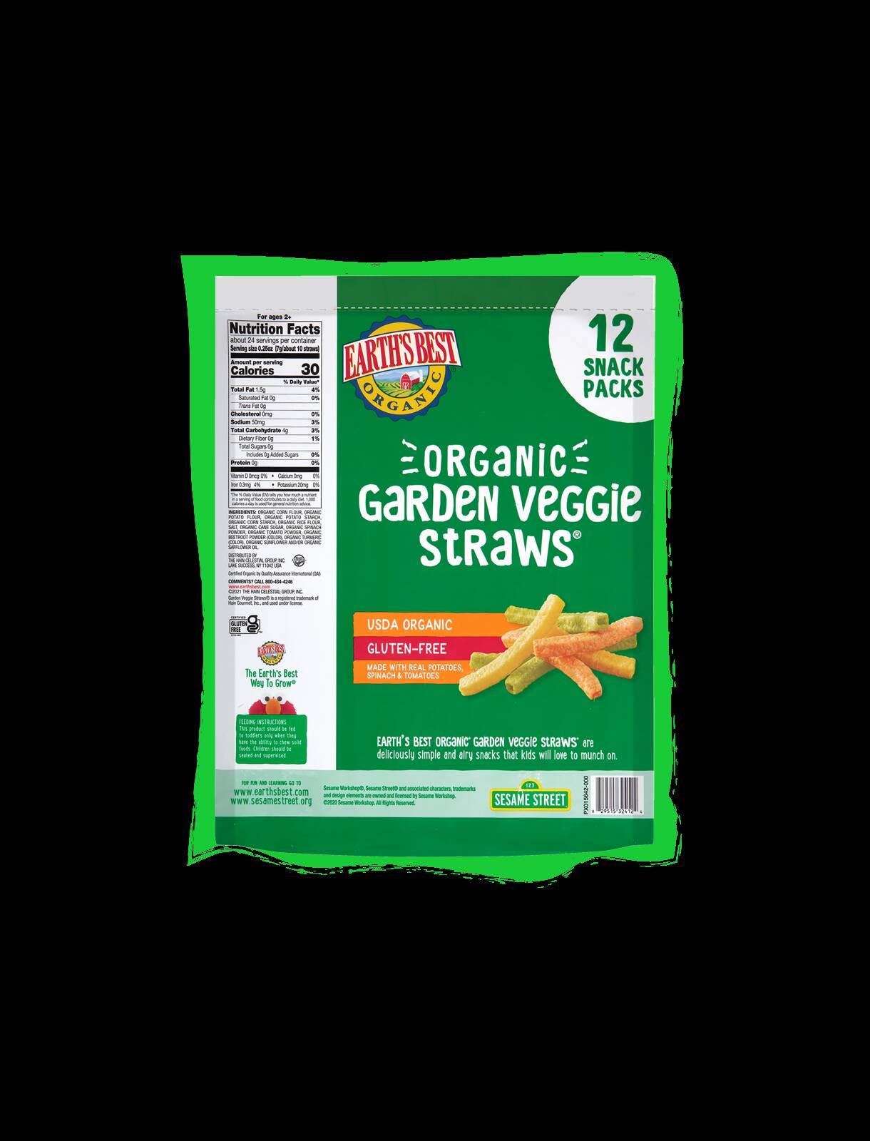 Organic Veggie Straws® 12CT Kids + Toddler Snacks Earth's Best