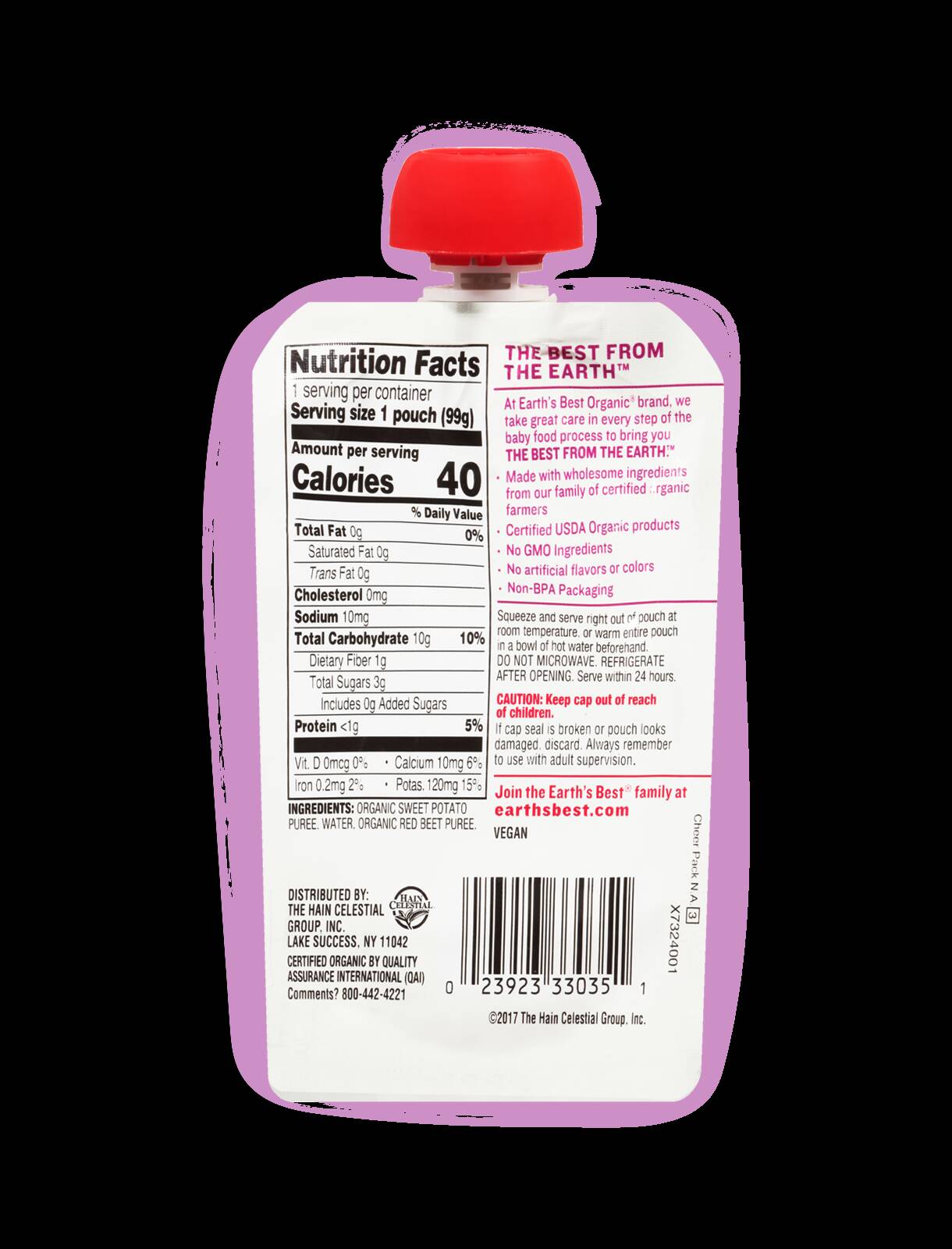 Sweet Potato + Beet Puree Baby Food Pouches Earth's Best