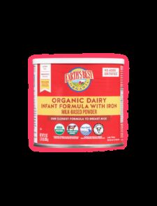 Earths best organic dairy infant formula 23 2oz fop