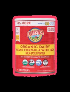 Earths best organic dairy infant formula 35oz fop