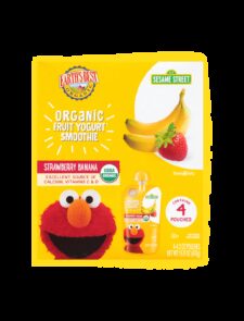 Earths best organic strawberry banana fruit yogurt smoothie 4 pack fop
