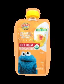 Earths best organic peach banana fruit yogurt smoothie fop