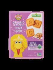 Earths best organic oatmeal cinnamon organic letter of the day cookies fop