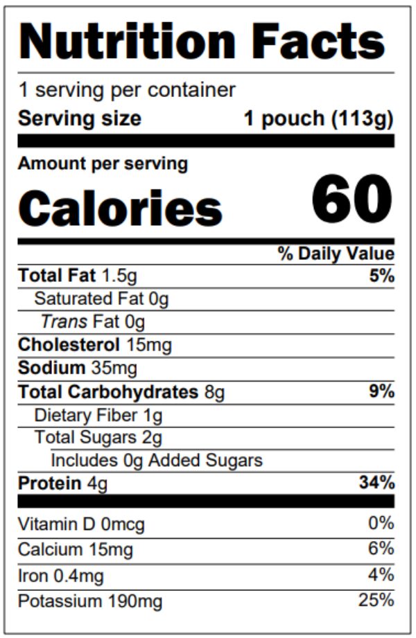 Chicken veg medley label