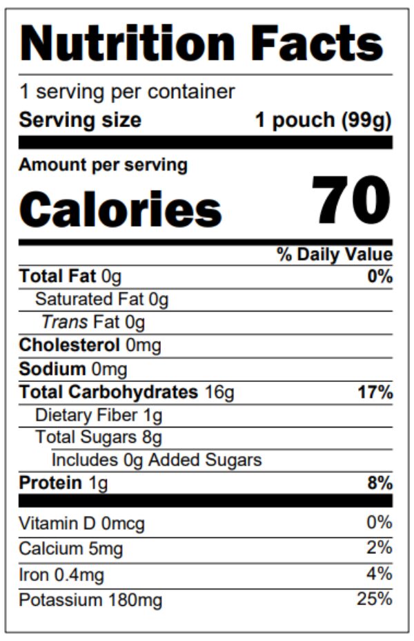 Banana blueberry oat label