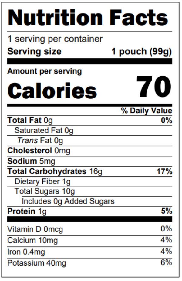 Apple raisin oat label