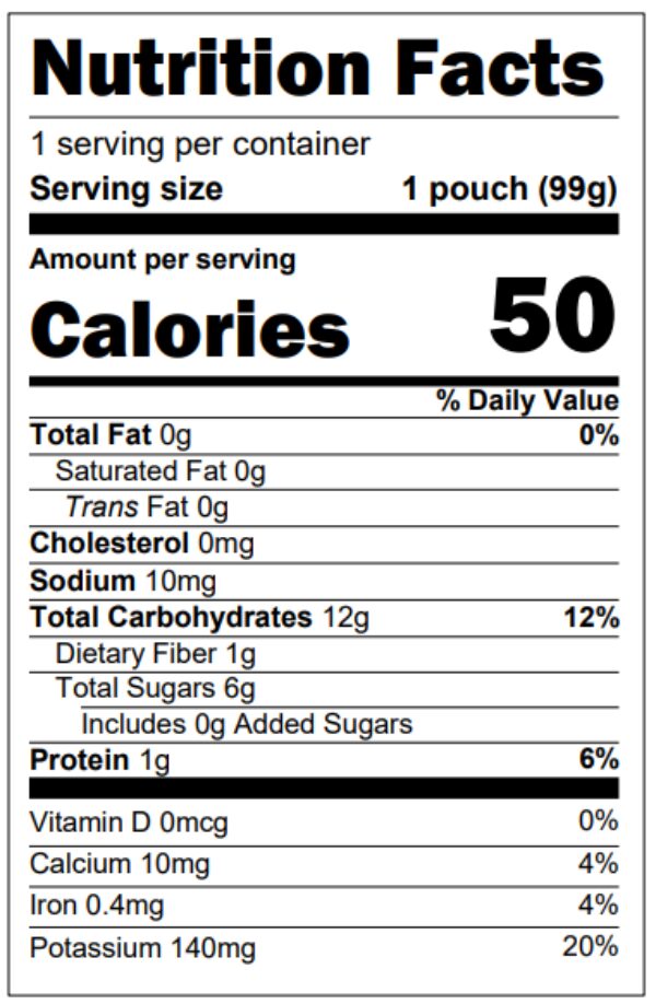Banana sweet potato label