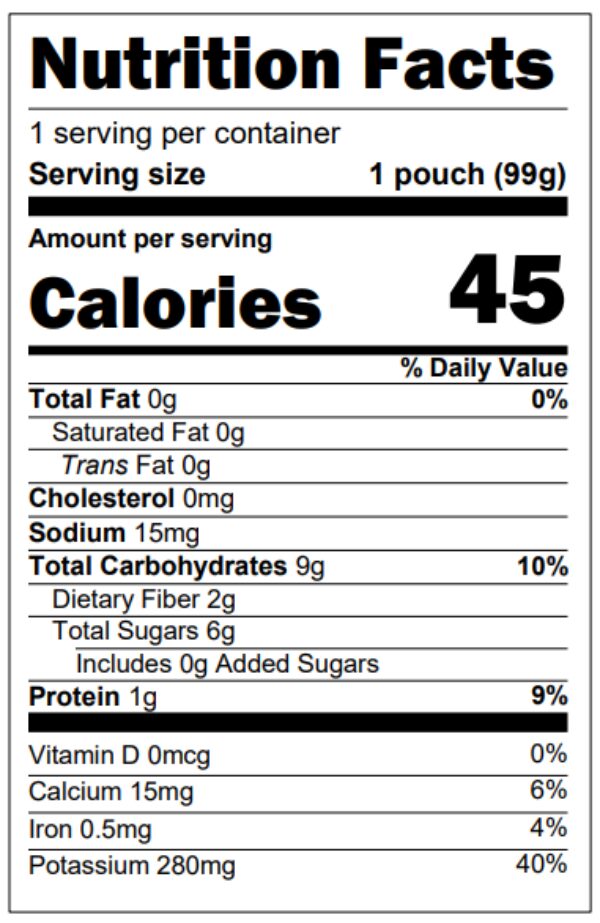 Butternut squash mango pea label