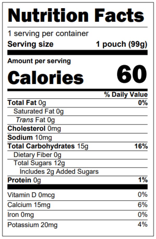 Apple sweet potato label