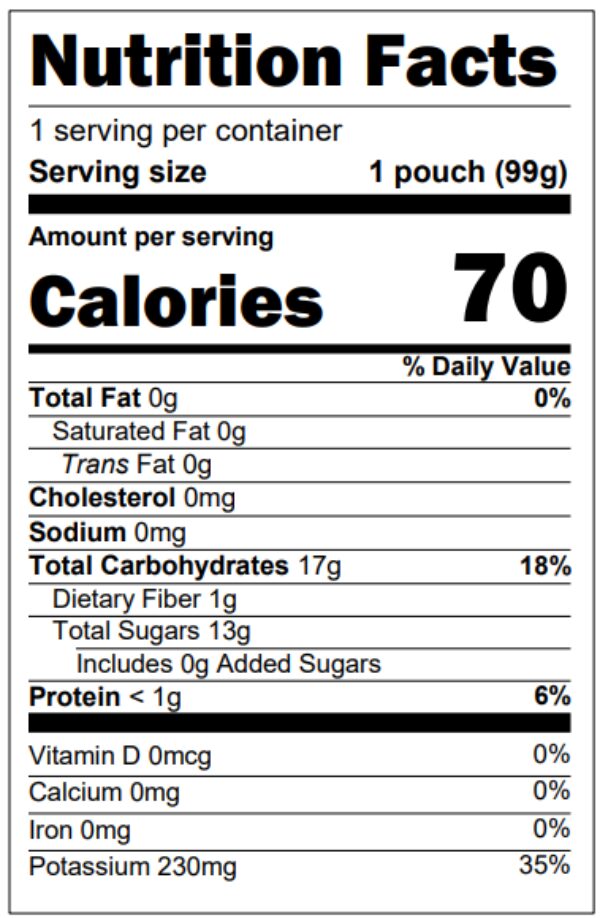 Banana apple blueberry label