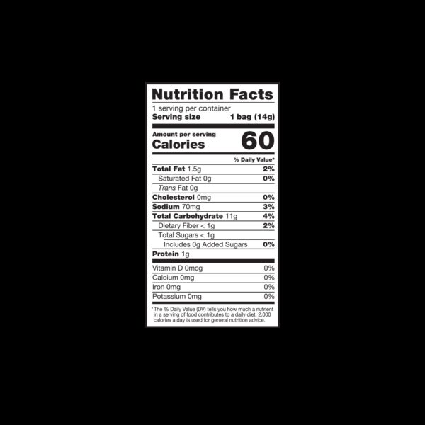PX020244 EB Veg Waves Pizza Inner Bag 14g Nutritional Chart