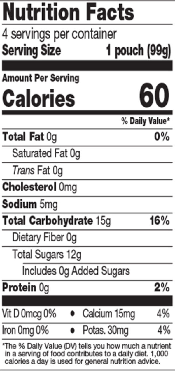 Earths best apple sweet potato 4ct nutritional facts