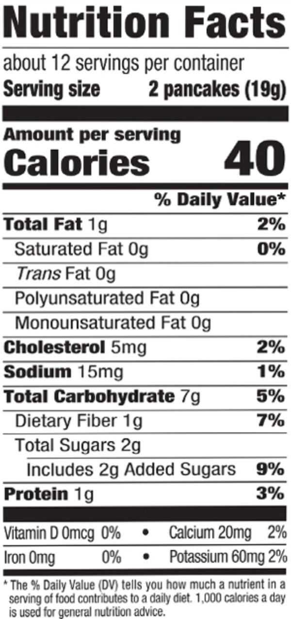 Earths best frozen mini blueberry pancakes nutritional facts