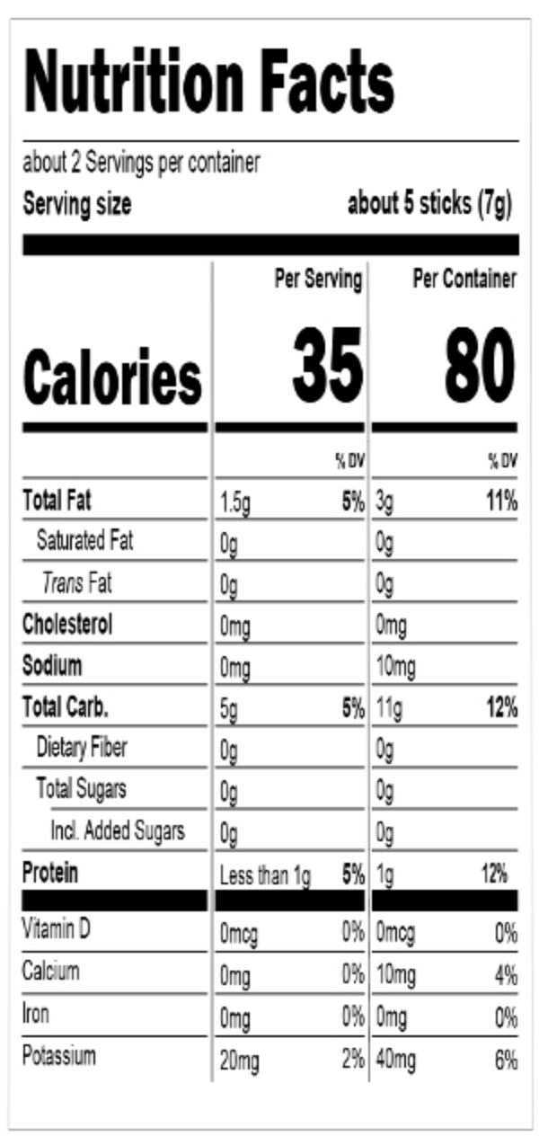 Earths best organic cheddar crunchy sticks kids finger nutritional facts