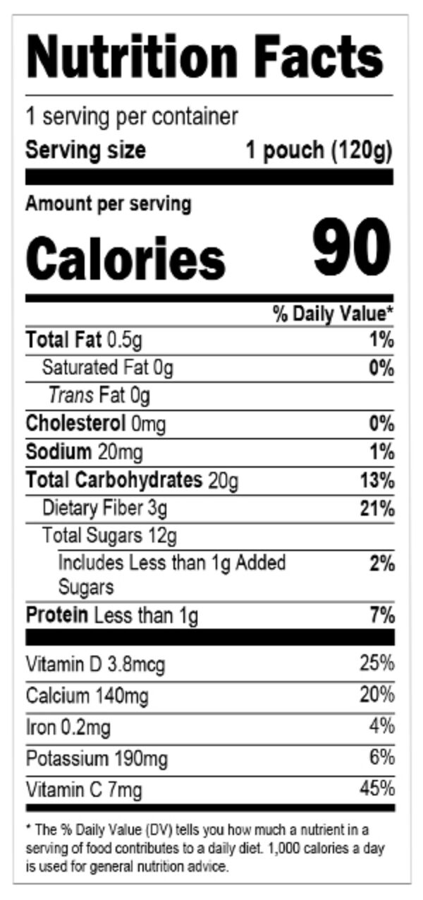 Earths best organic mixed berry fruit yogurt smoothie nutritional facts