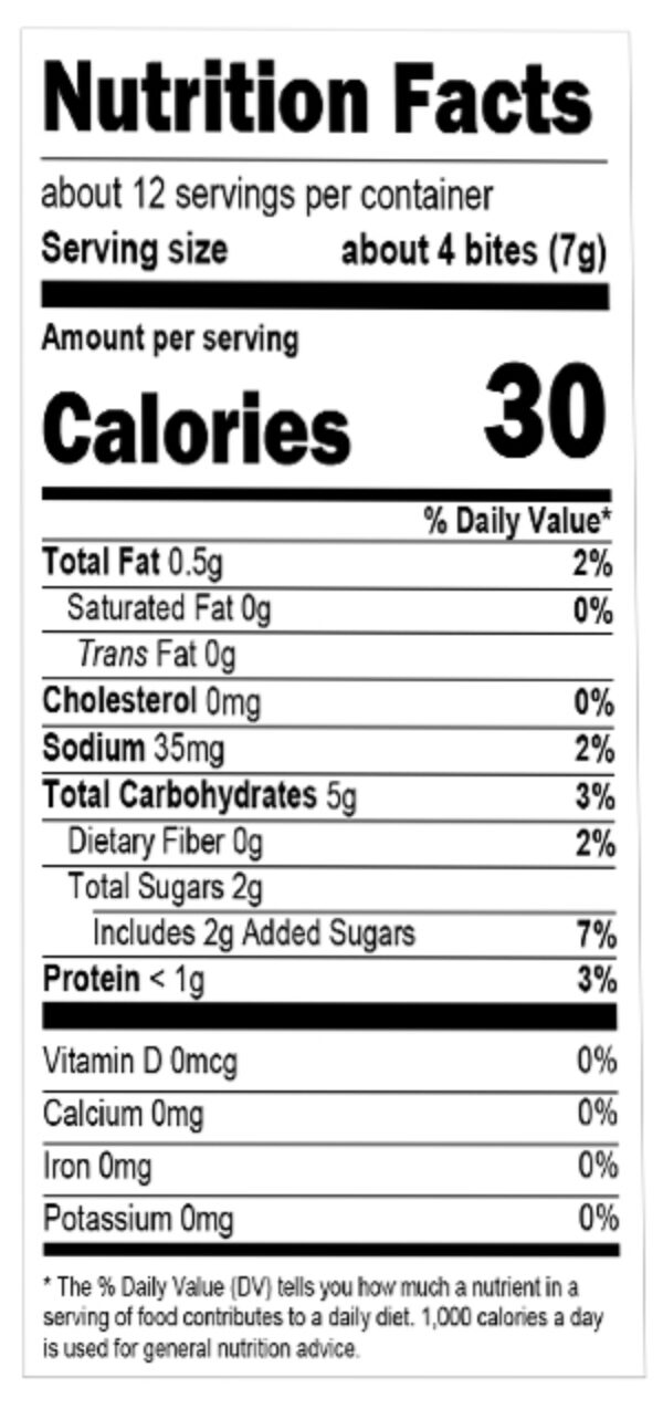 Earths best organic pb j bites grape nutritional facts