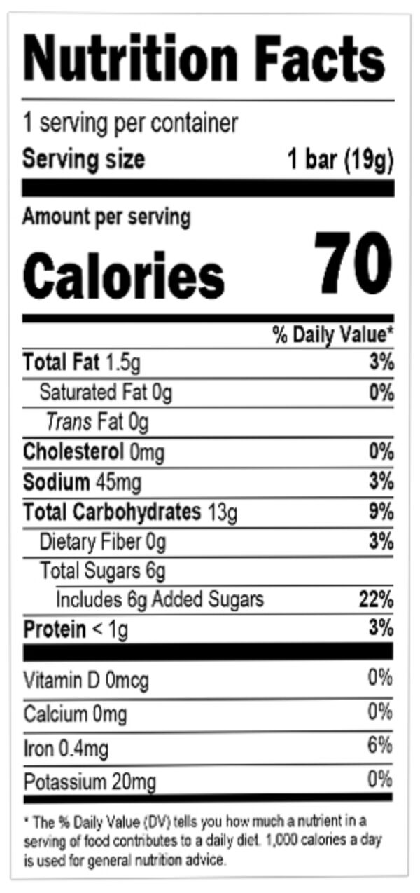 Earths best organic strawberry sunny days snack bars nutritional facts