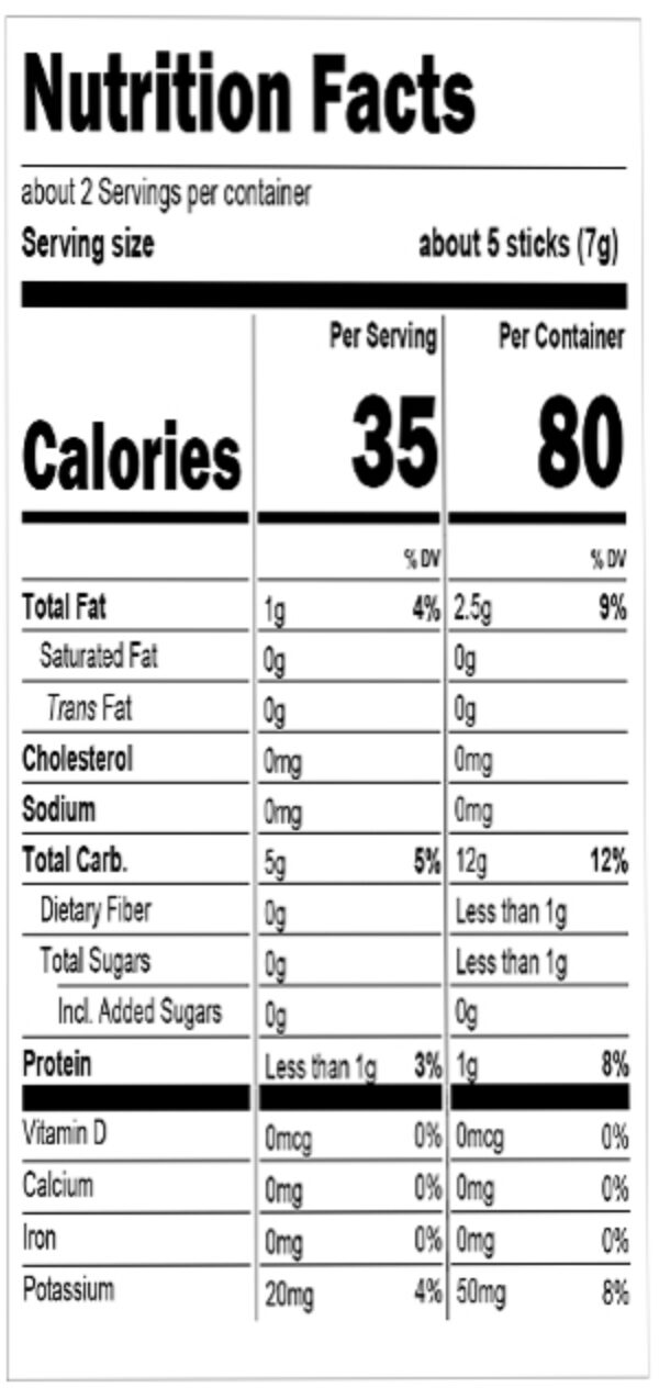 Earths best organic veggie banana kids finger food nutritional facts