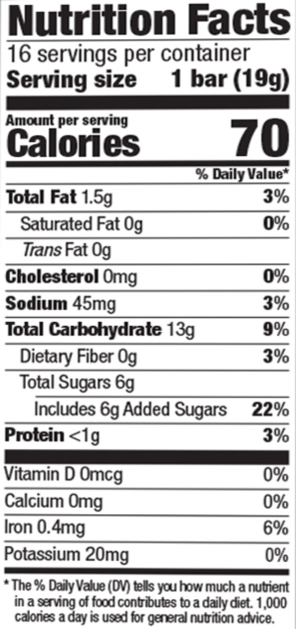 Earths best strawberry sunny day bars 16ct nutritional facts