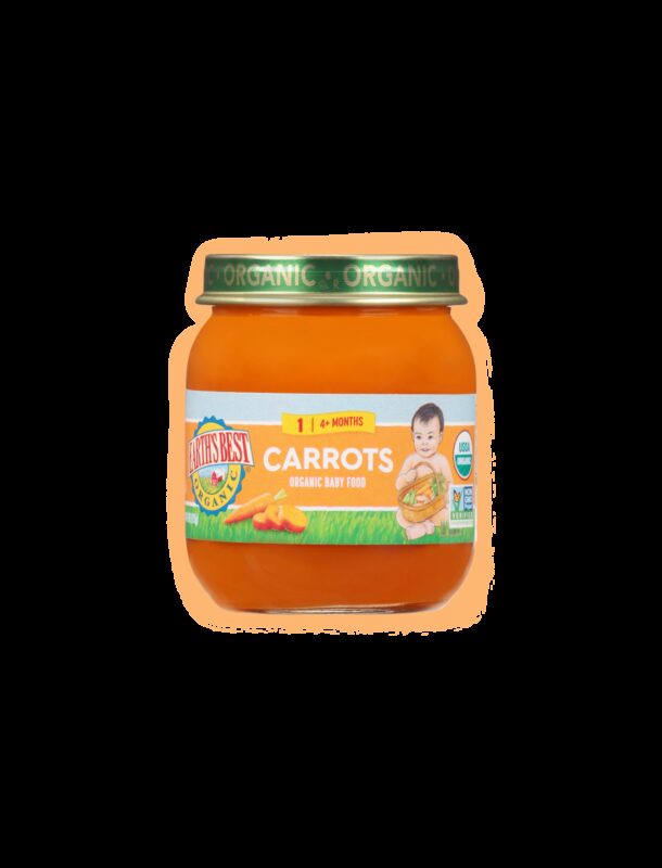 Earths best organic carrots baby puree jarred fop