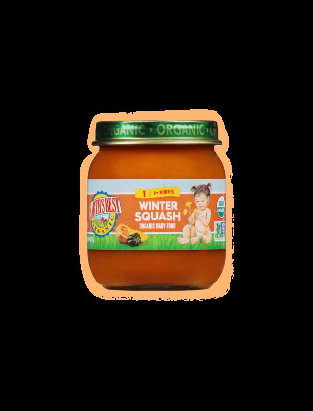 Earths best organic winter squash baby puree jarred fop