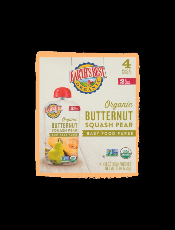 Earths best organic butternut squash pear baby food 4 pack fop
