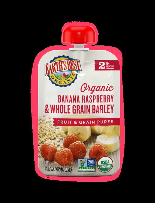 Banana + Raspberry Puree | Baby Food Pouches | Earth's Best