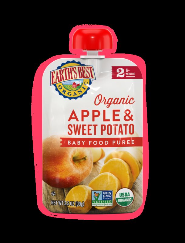 Earths best organic sweet potato apple baby food fop