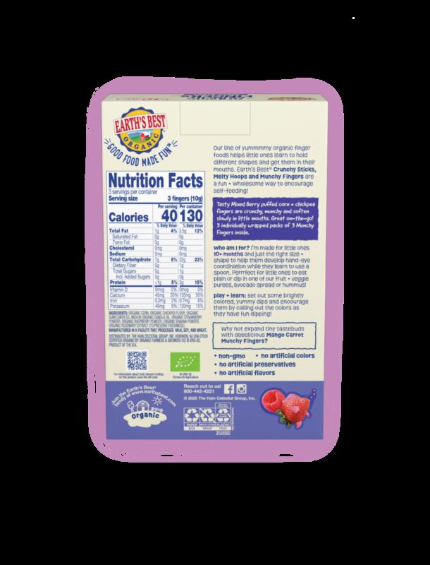 Earth's Best Mixed berry munchy fingers back