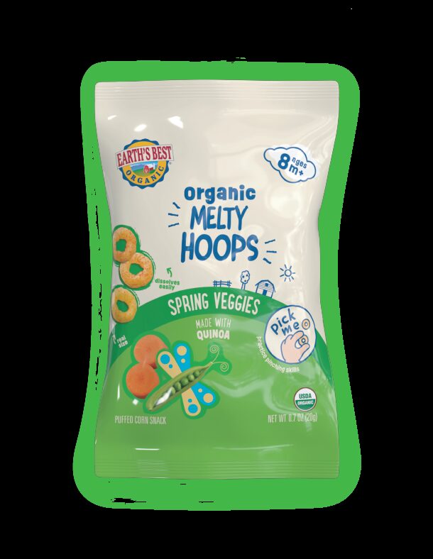 Earths Best spring veggie melty hoops front