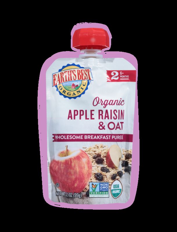 Earths best organic breakfast apple raisin baby food fop