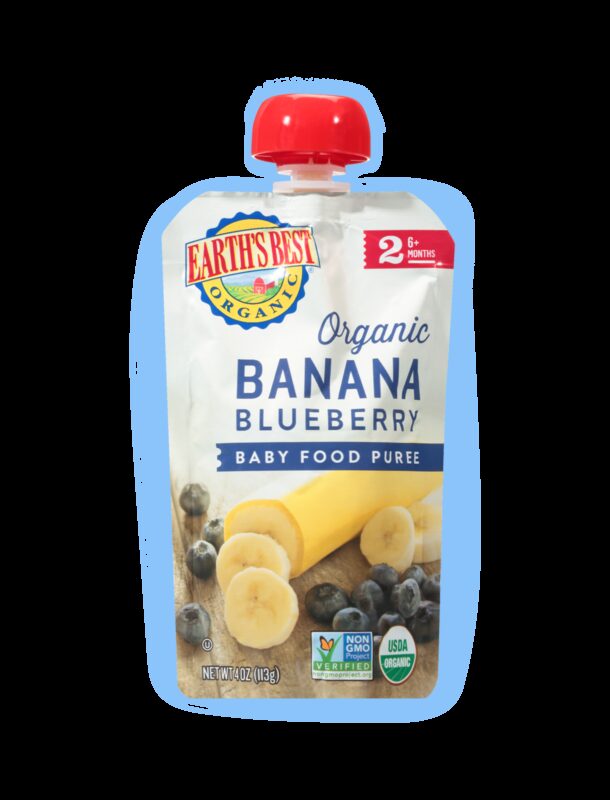 Earths best organic banana blueberry baby food fop