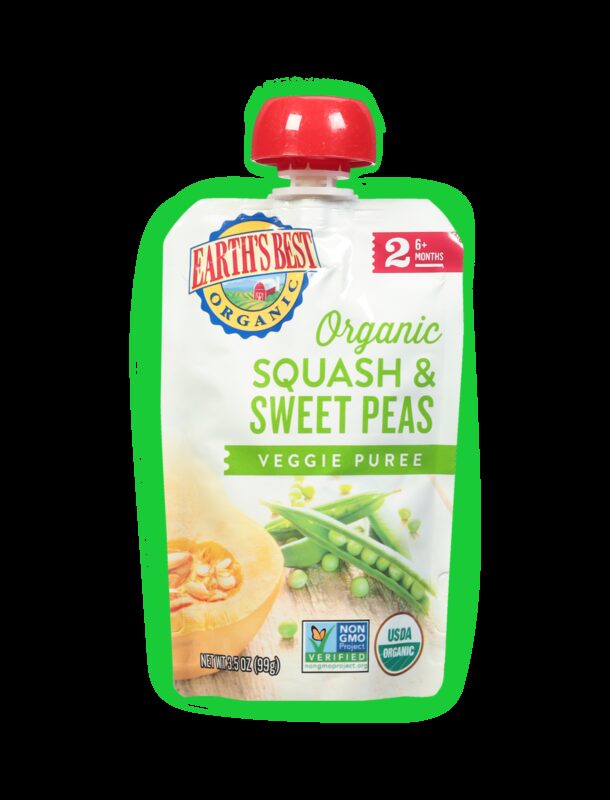 Earths best organic squash sweet peas baby food fop