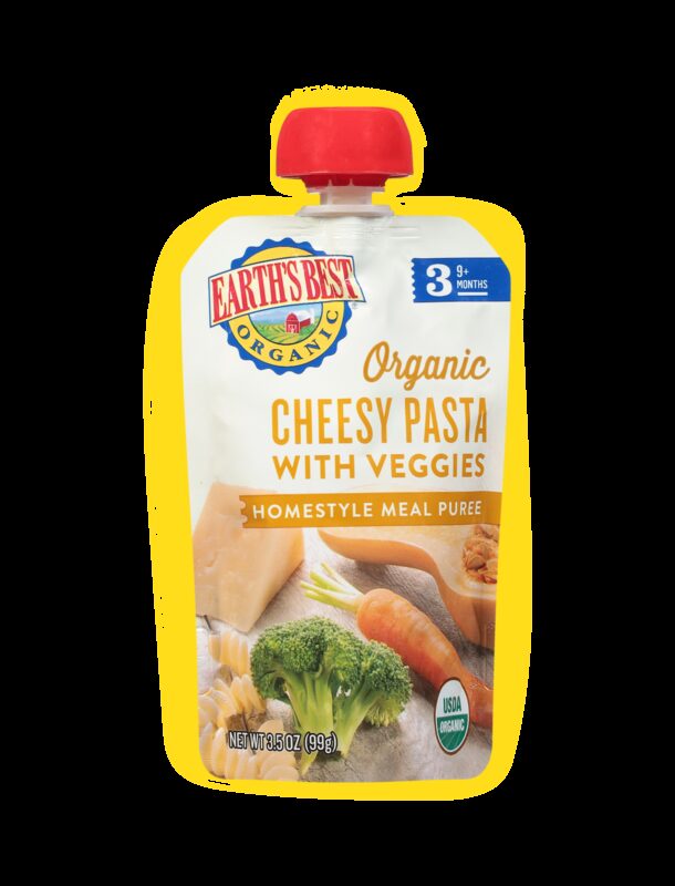 Earths best organic cheesy pasta baby food fop