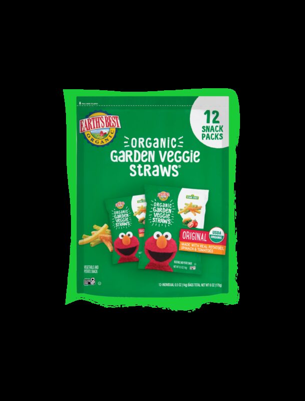 Earths best organic garden veggie straws 12ct fop