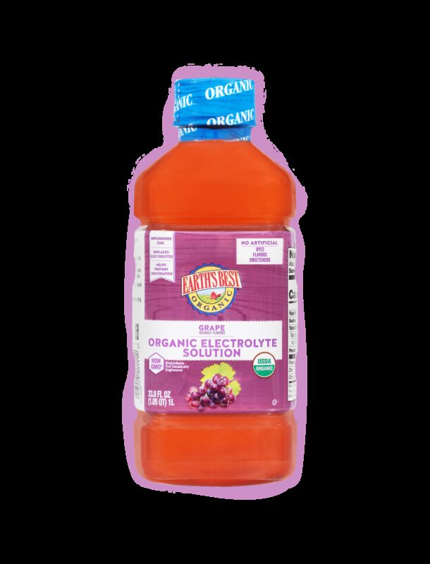 Earths best organic grape electrolyte drink kids fop