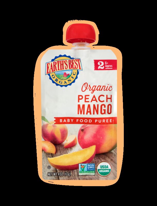 Earths best organic peach mango baby food fop