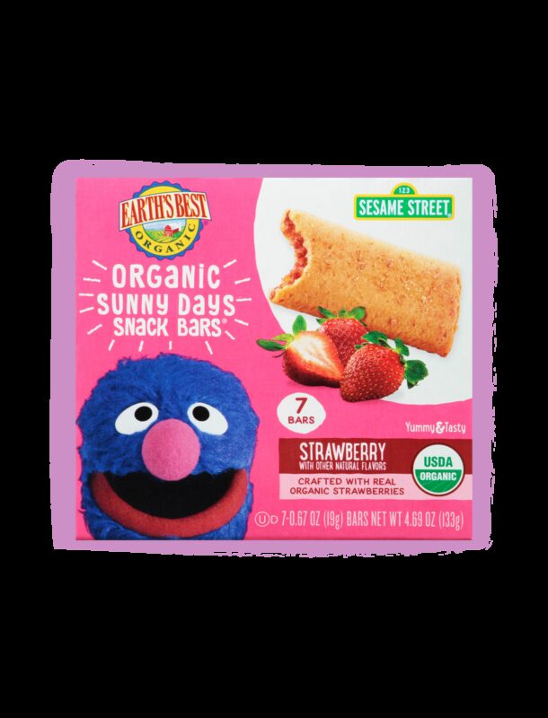 Earths best organic strawberry sunny days snack bars 7 pack fop