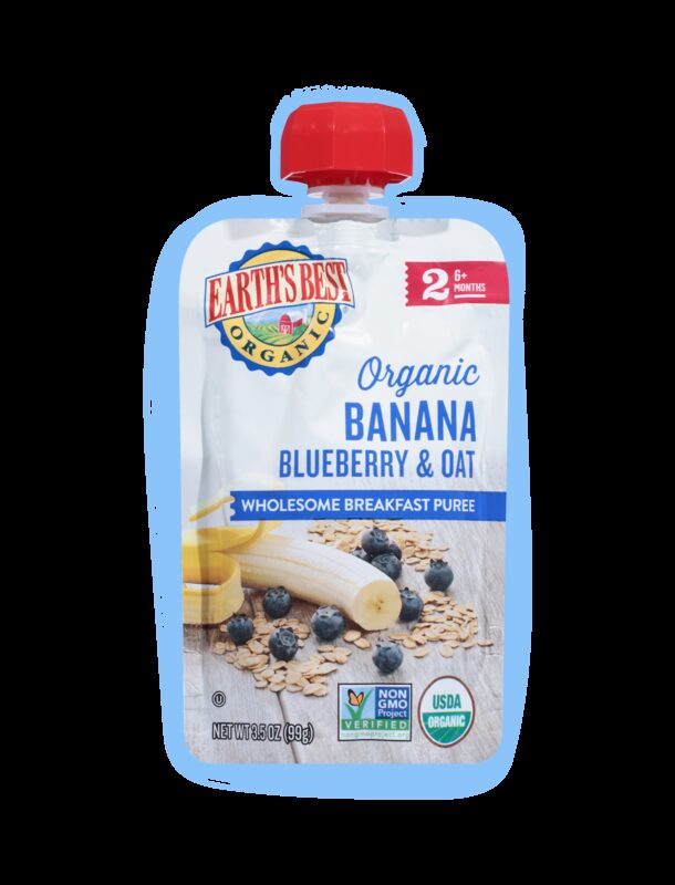 Earths best organic breakfast blueberry banana baby food fop